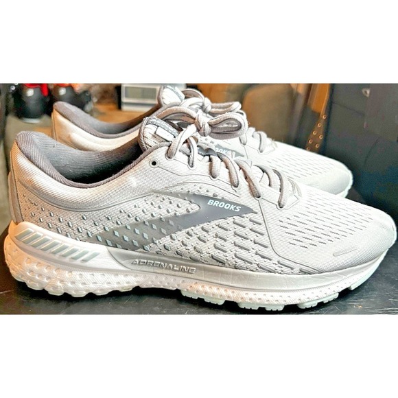 Brooks Shoes - Brooks Adrenaline GTS 21 Running Shoes Gray/Ice Blue Women's Size 9B